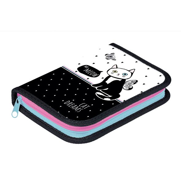 Пенал Hatber 190х130мм 1 отделение на молнии Soft-touch-Cat's life-  в индив.упак. , 